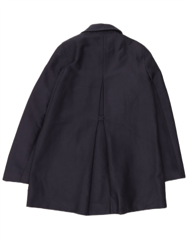 Zara Womens Overcoat UK 14 Medium Navy Blue Cotton