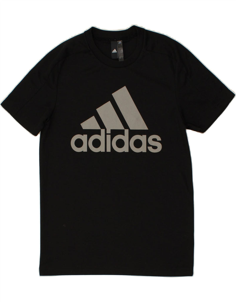 ADIDAS Mens Graphic T-Shirt Top Small Black Polyester Vintage Adidas and Second-Hand Adidas from Messina Hembry 