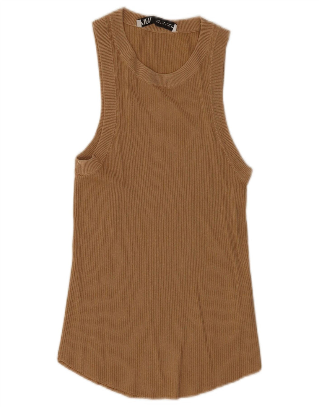 Zara Womens Vest Top UK 12 Medium Brown Polyester
