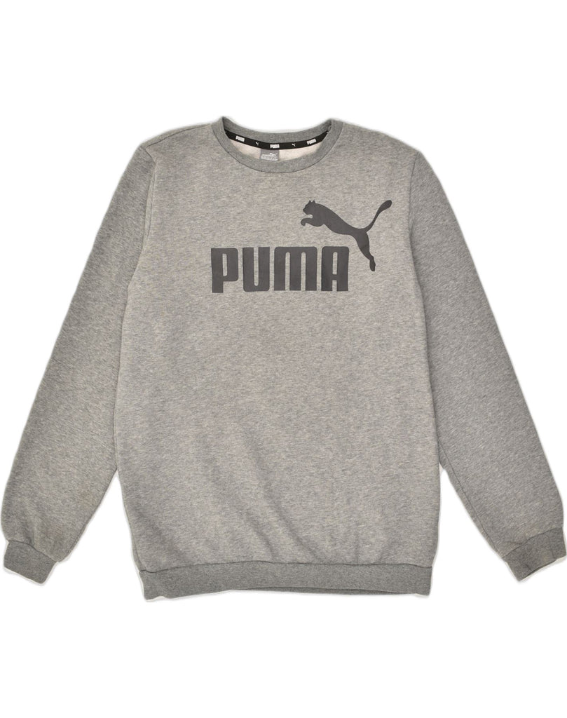 PUMA Boys Graphic Sweatshirt Jumper 15-16 Years Grey Cotton | Vintage Puma | Thrift | Second-Hand Puma | Used Clothing | Messina Hembry 