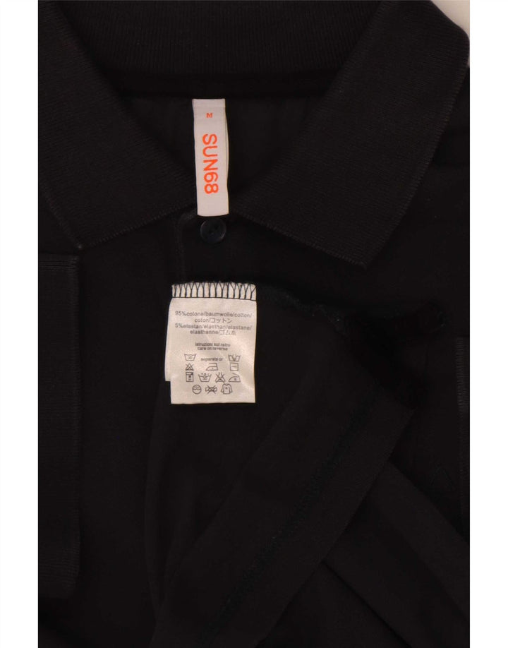 Sun68 Mens Polo Shirt Medium Navy Blue Cotton