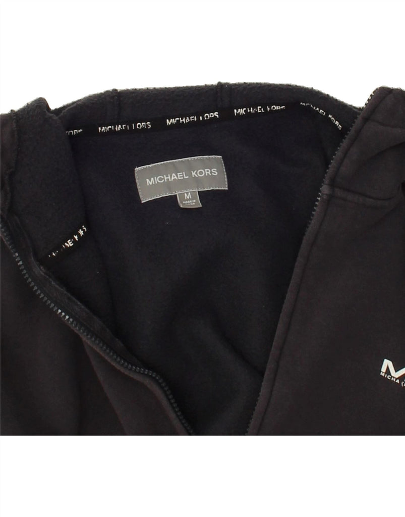 MICHAEL KORS Mens Zip Hoodie Sweater Medium Black Cotton | Vintage Michael Kors | Thrift | Second-Hand Michael Kors | Used Clothing | Messina Hembry 