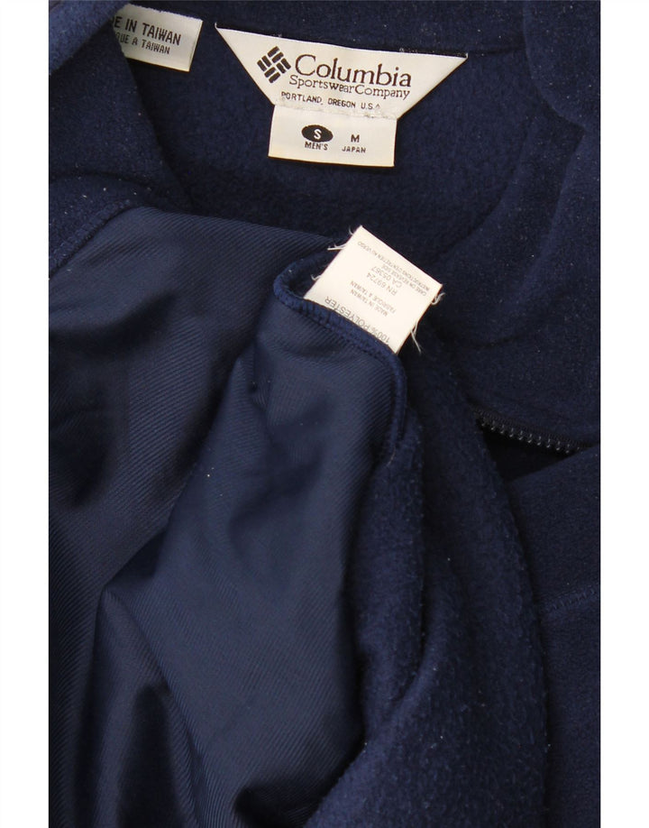 Columbia Mens Loose Fit Fleece Jacket UK 36 Small Navy Blue Polyester