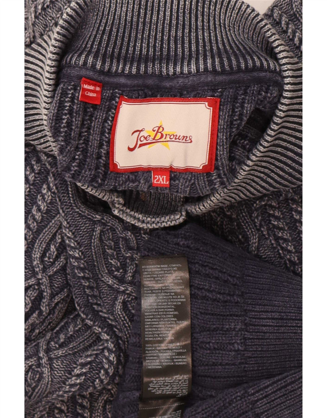 Joe Browns Mens Button Neck Jumper Sweater 2XL Grey Cotton