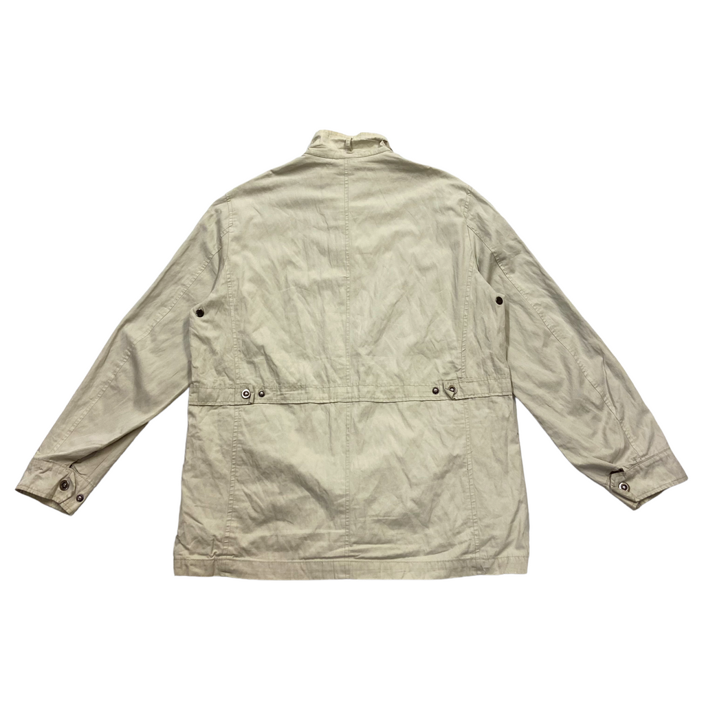 Massimo Dutti Zip Up Jacket | Vintage Designer Grey Beige Cotton Polyester VTG | Vintage Messina Hembry | Thrift | Second-Hand Messina Hembry | Used Clothing | Messina Hembry 