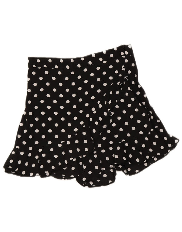 Zara Womens High Waist Casual Shorts Small W26 Black Polka Dot