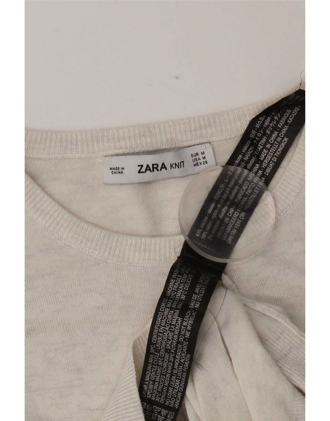 Zara Womens Cardigan Sweater UK 12 Medium Grey Flecked Viscose