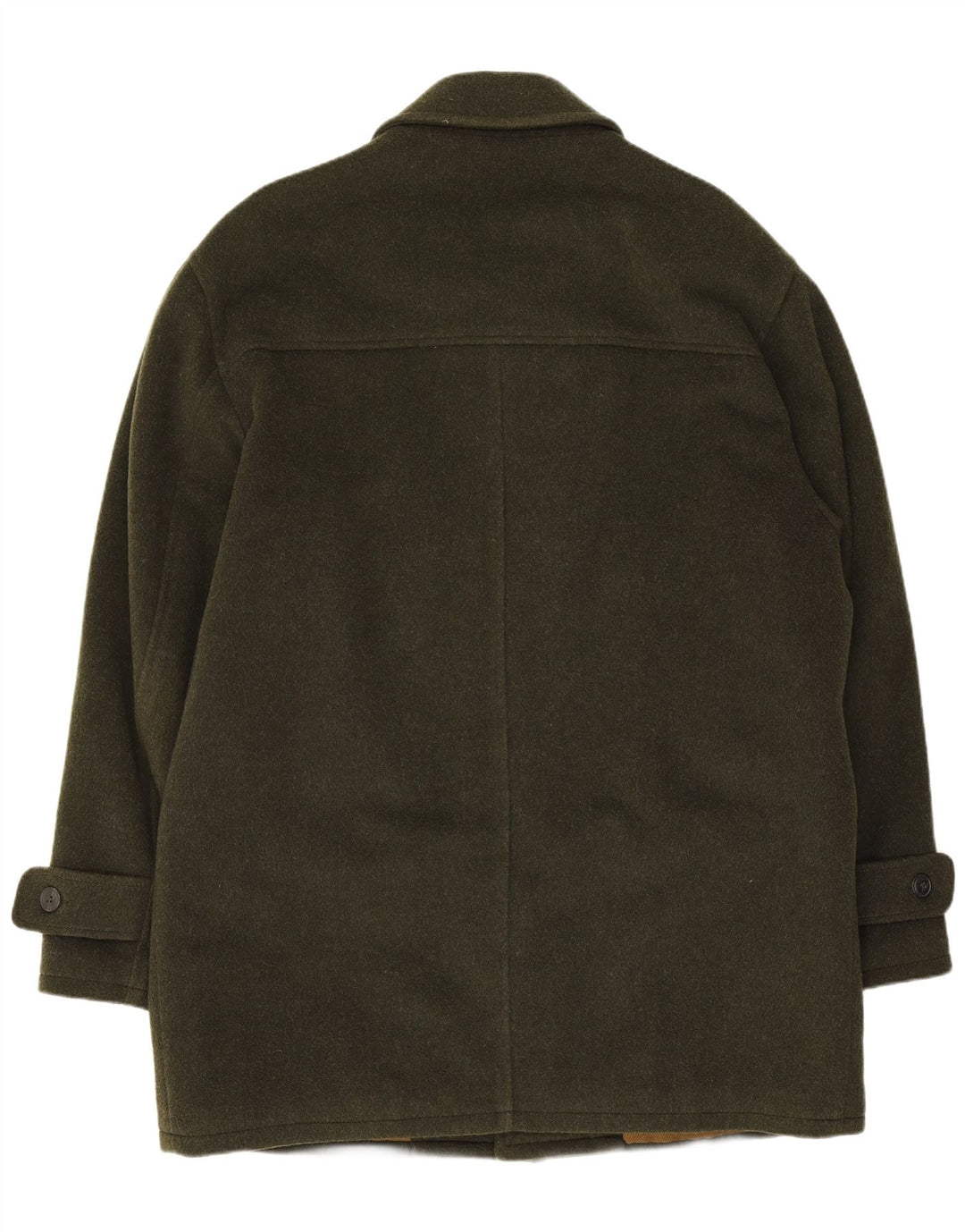 Porto Di Panama Mens By Preca Overcoat IT 48 Medium Khaki Wool