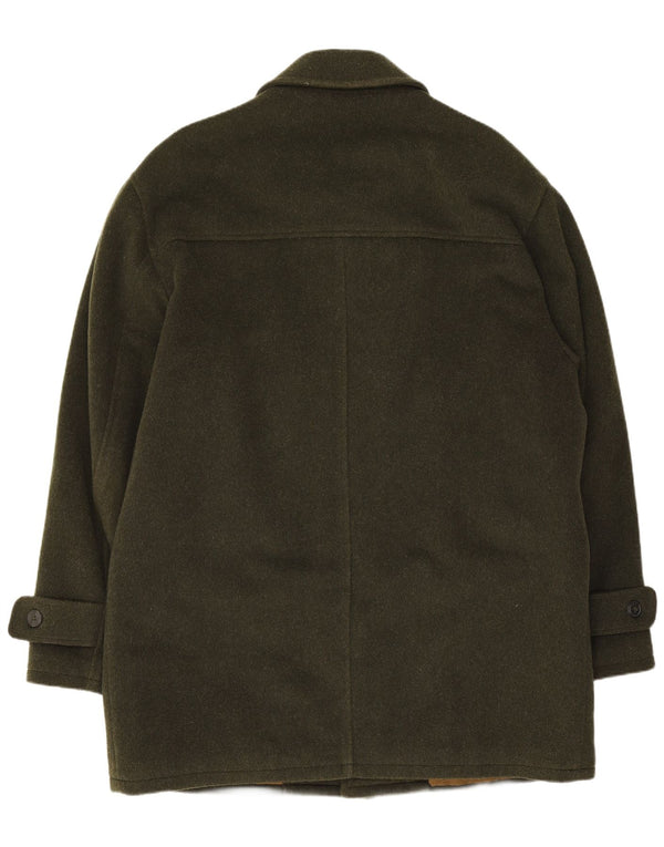 Porto Di Panama Mens By Preca Overcoat IT 48 Medium Khaki Wool