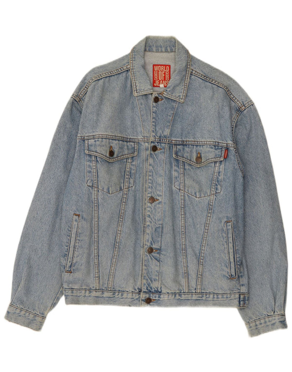 Casucci Mens Denim Jacket UK 40 Large Blue Cotton