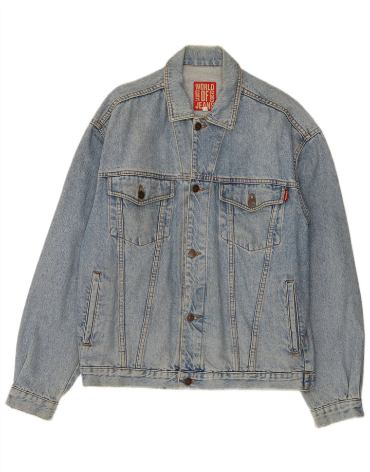 Casucci Mens Denim Jacket UK 40 Large Blue Cotton