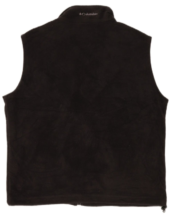 COLUMBIA Womens Fleece Gilet UK 16 Large Black Polyester