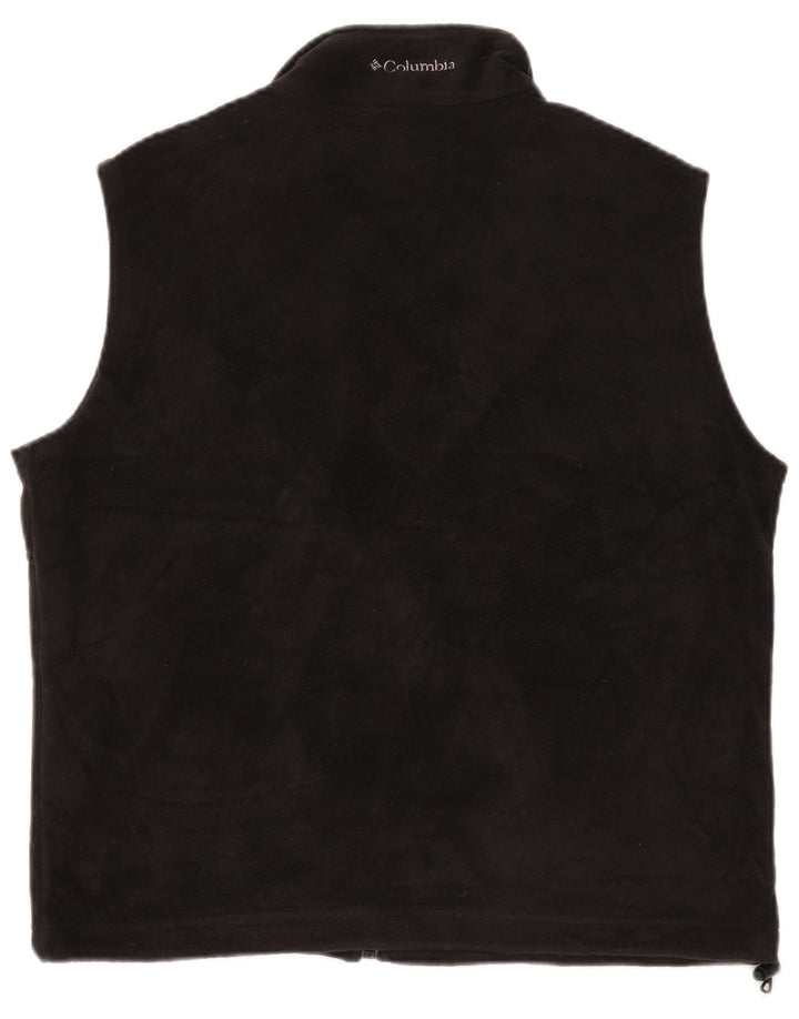 COLUMBIA Womens Fleece Gilet UK 16 Large Black Polyester