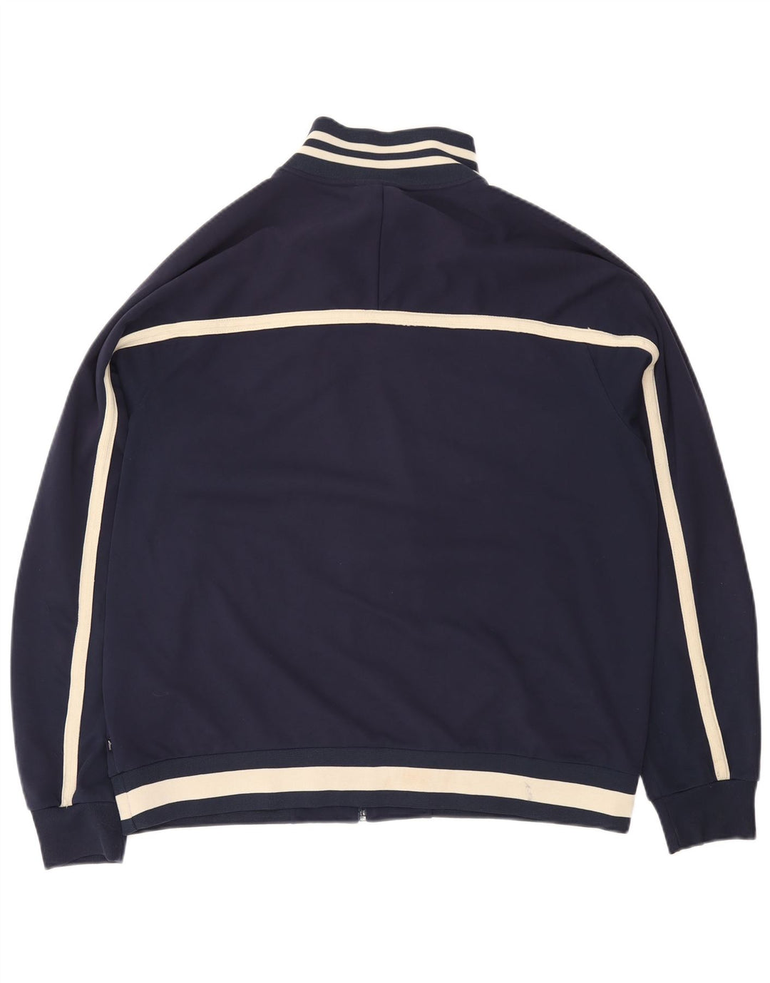 ASICS Mens Tracksuit Top Jacket XL Navy Blue Colourblock Polyester