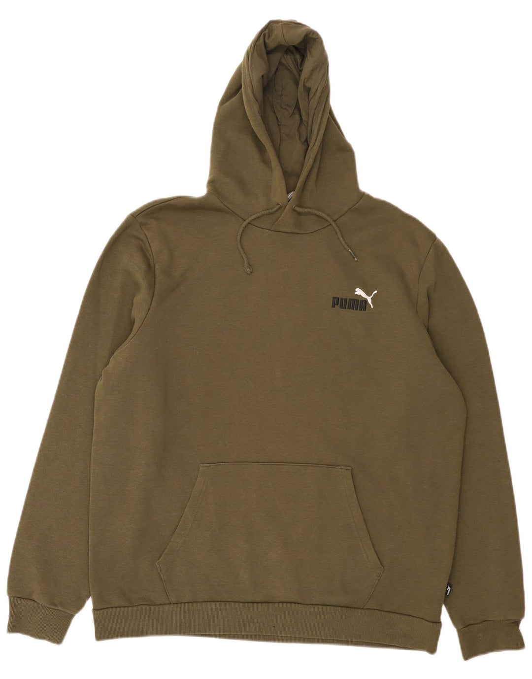 Puma Mens Hoodie Jumper Large Khaki Cotton