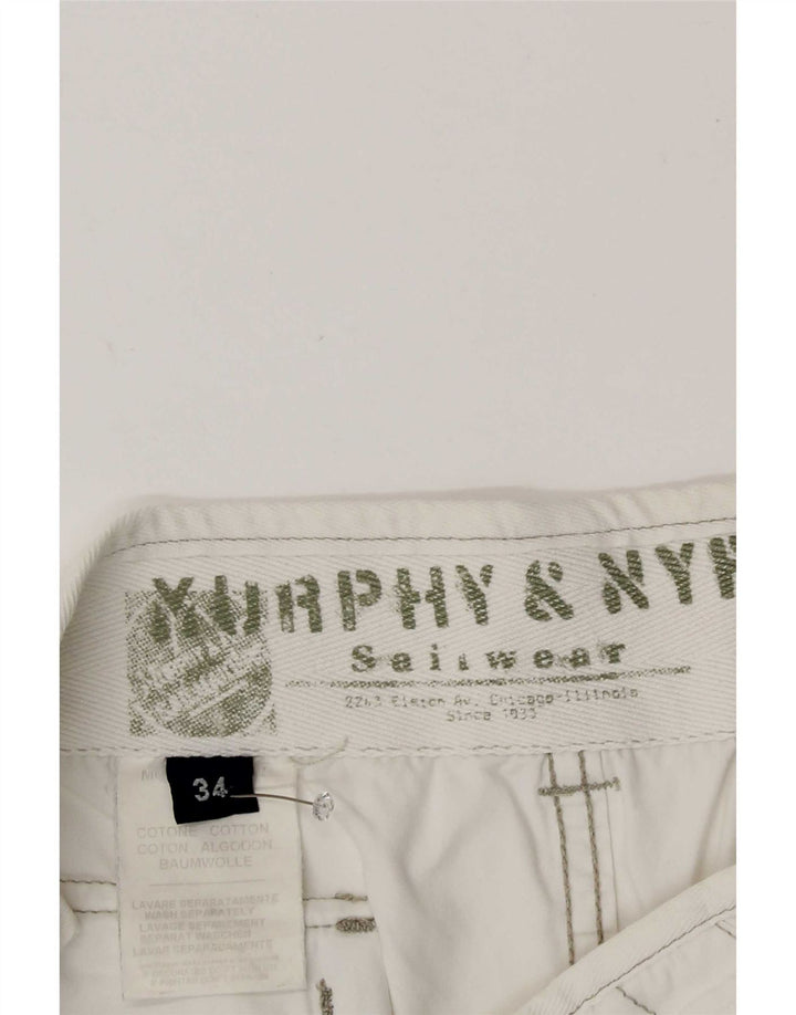 Murphy & Nye Mens Chino Shorts Large W34 White Cotton