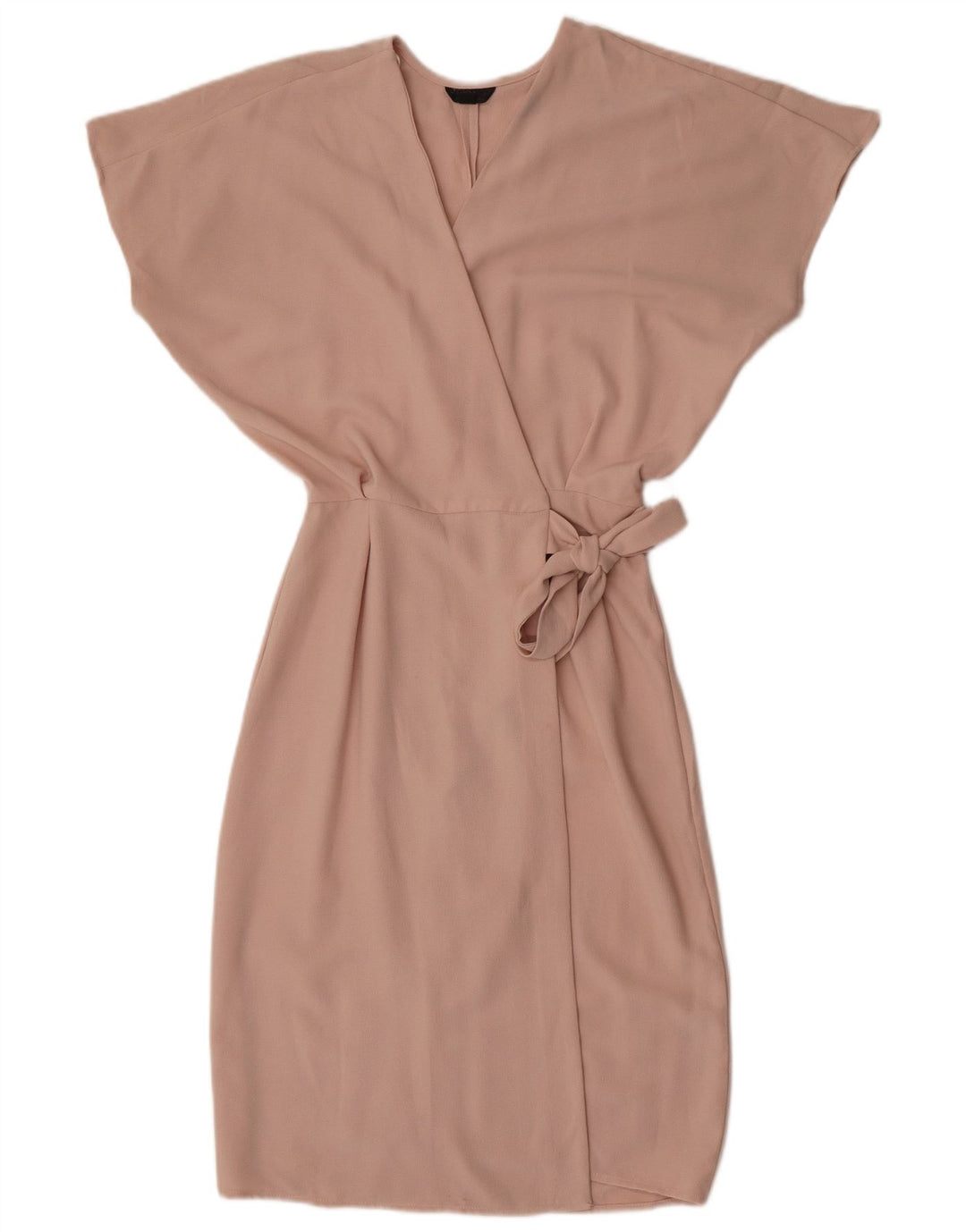 Topshop Womens Batwing Wrap Dress UK 6 XS Beige Polyester