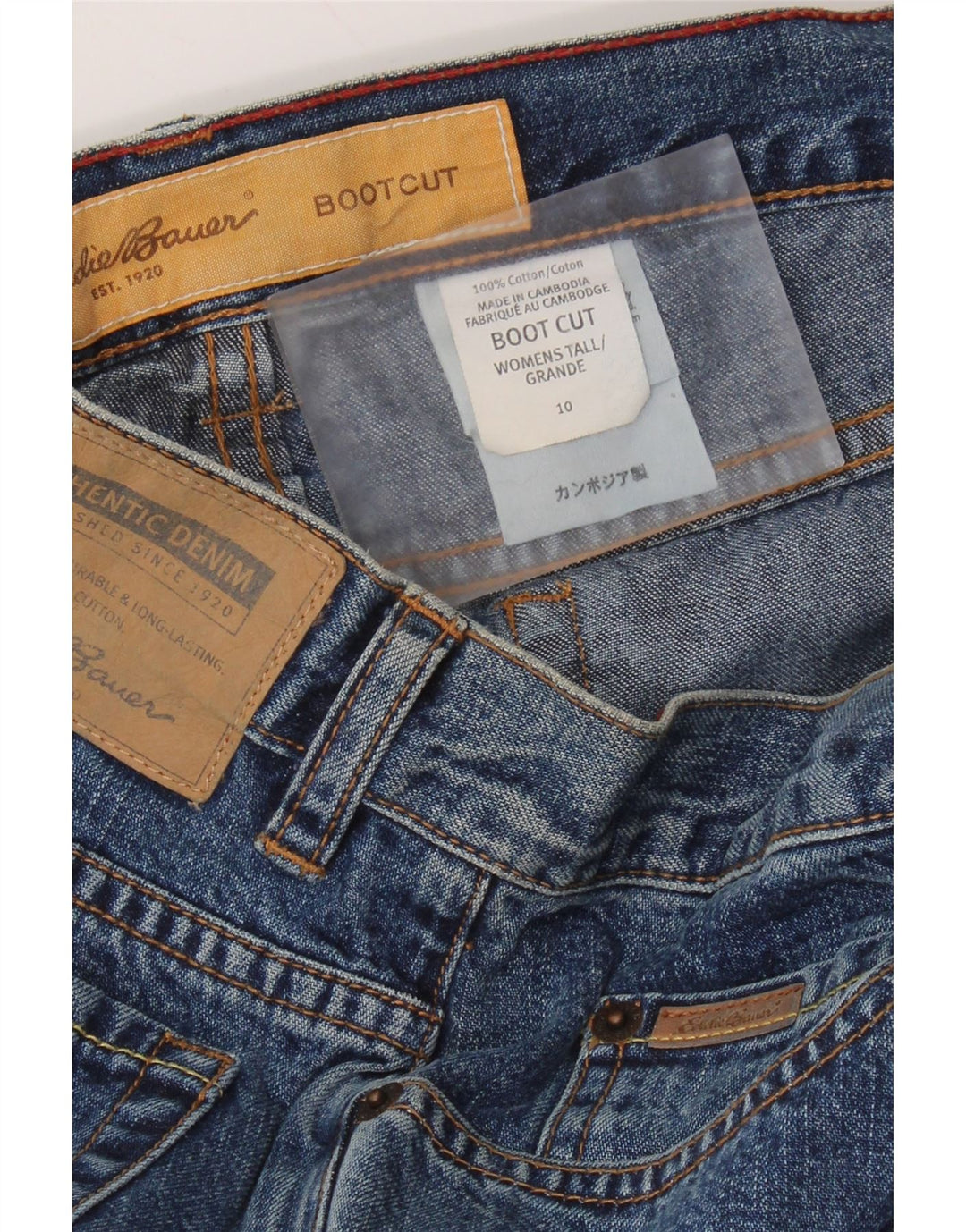 EDDIE BAUER Womens Bootcut Jeans US 10 Large W32 L35 Blue Cotton