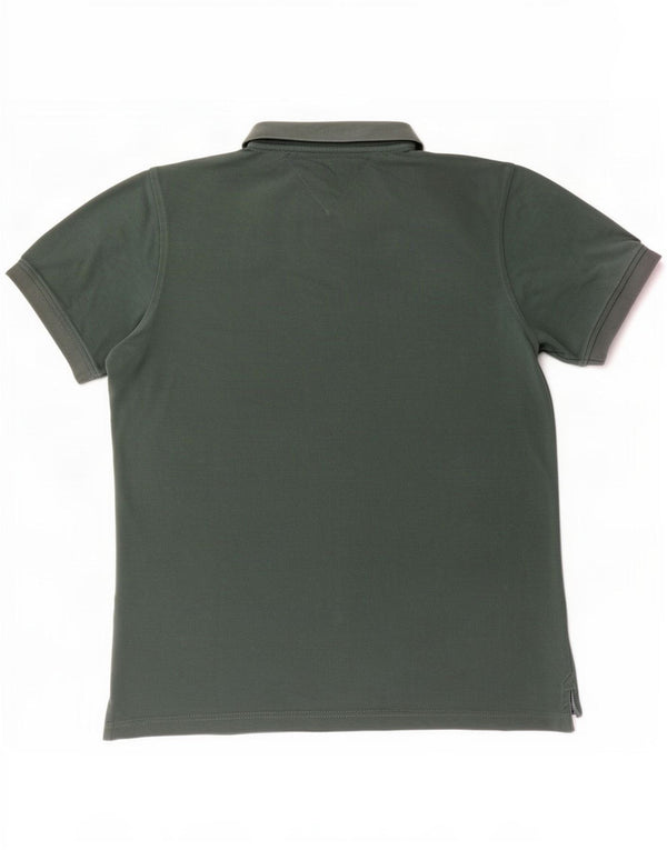 Tommy Hilfiger Mens Slim Fit Polo Shirt Large Green Cotton