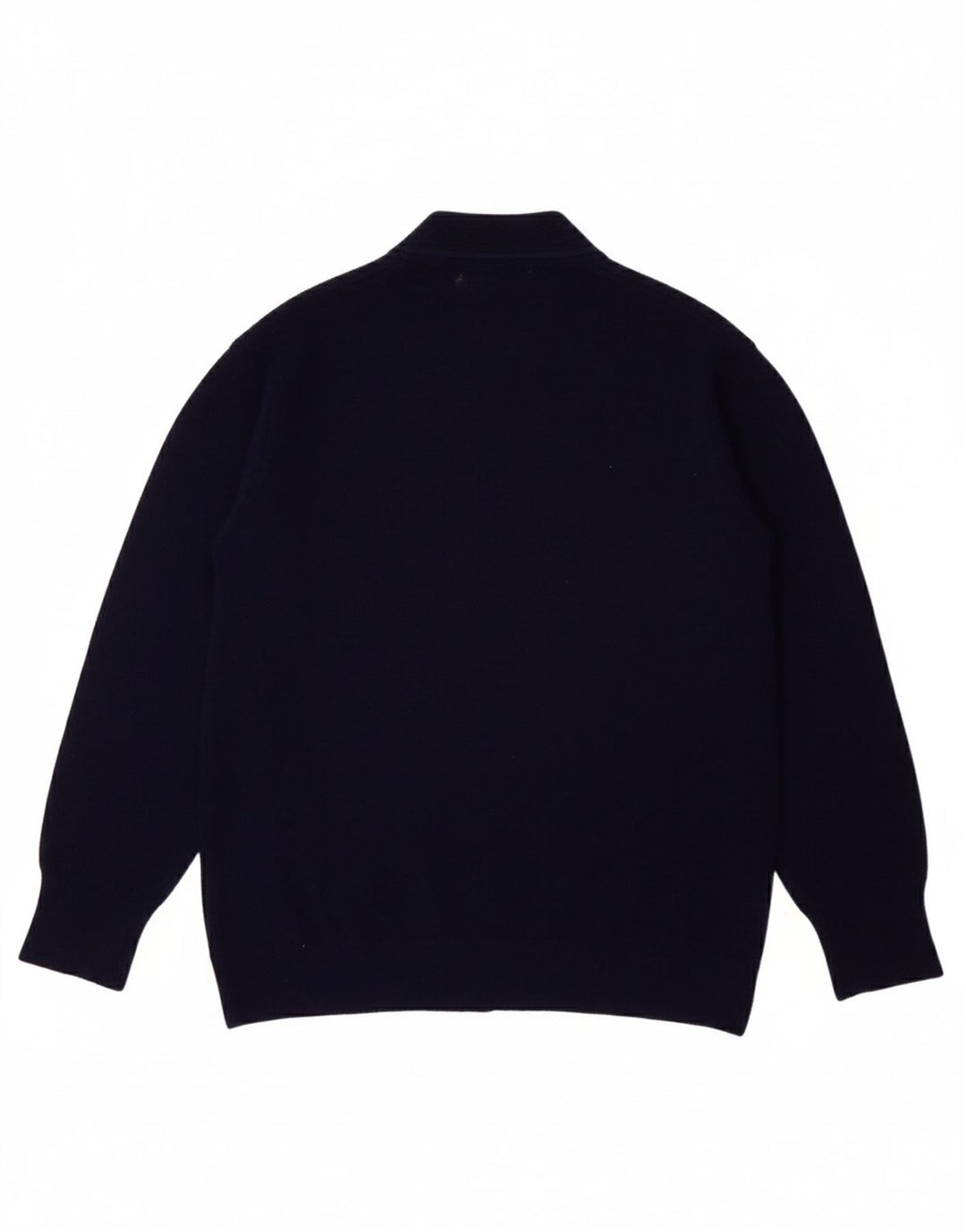 BENETTON Boys Cardigan Sweater 13-14 Years Navy Blue Wool