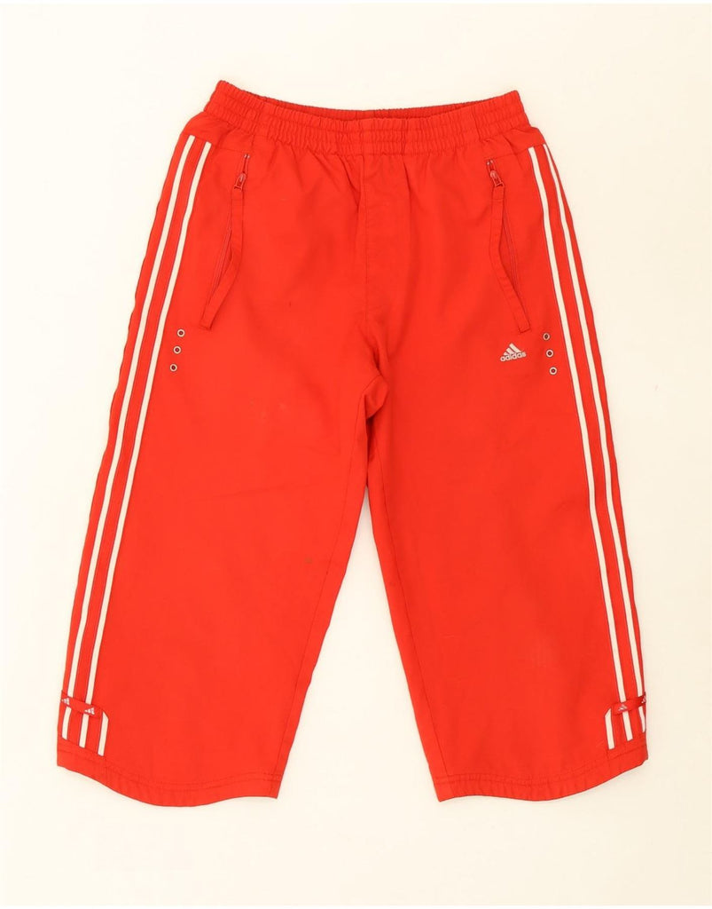 ADIDAS Girls Bermuda Sport Shorts 14-15 Years  Red Polyester Vintage Adidas and Second-Hand Adidas from Messina Hembry 