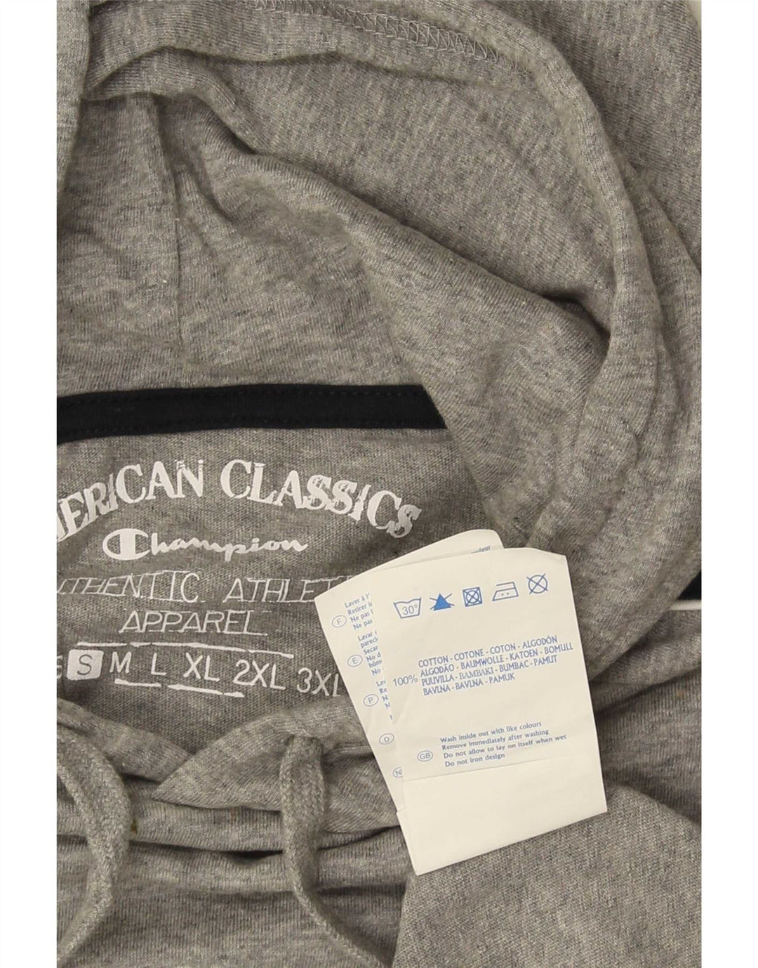 Champion Mens Hoodie Jumper Small Grey Colourblock Cotton