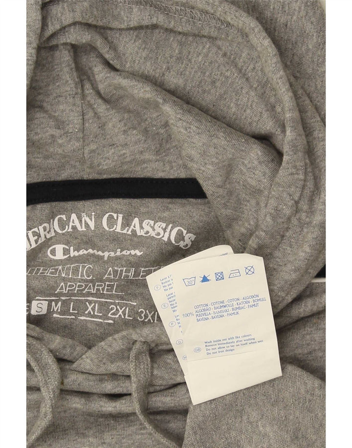 Champion Mens Hoodie Jumper Small Grey Colourblock Cotton