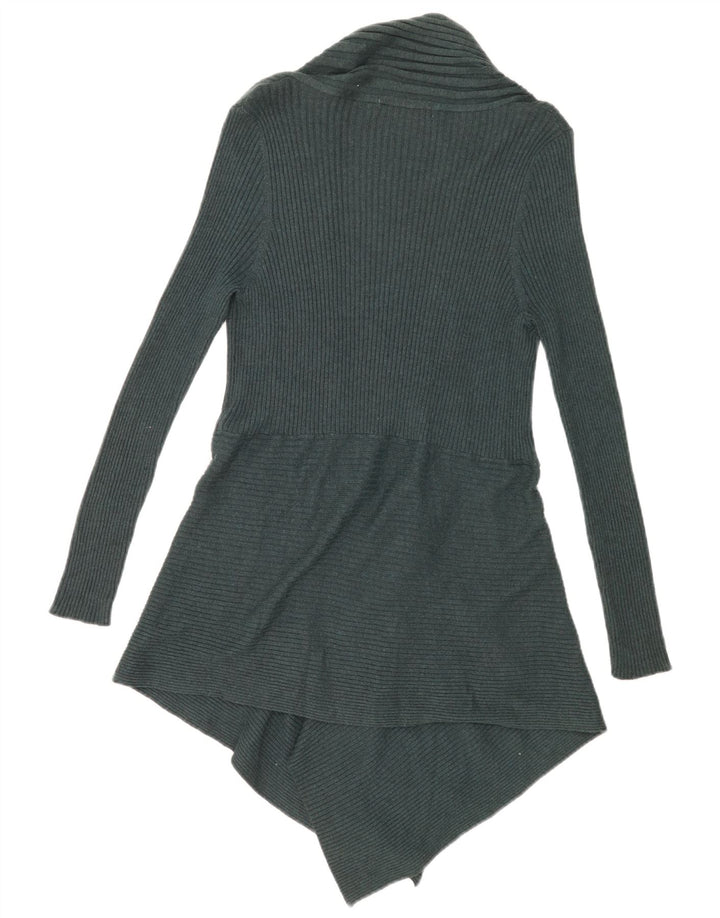 Marks & Spencer Womens Asymmetric Open Cardigan Sweater UK 16 Large Green