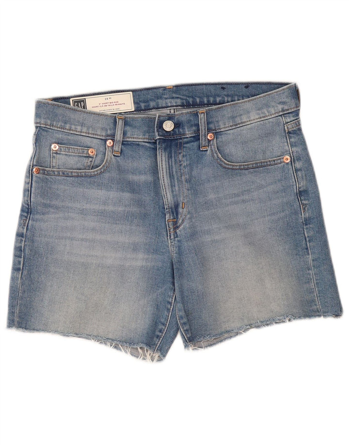 Gap Womens Mid Rise Denim Shorts W26 Small Blue Cotton