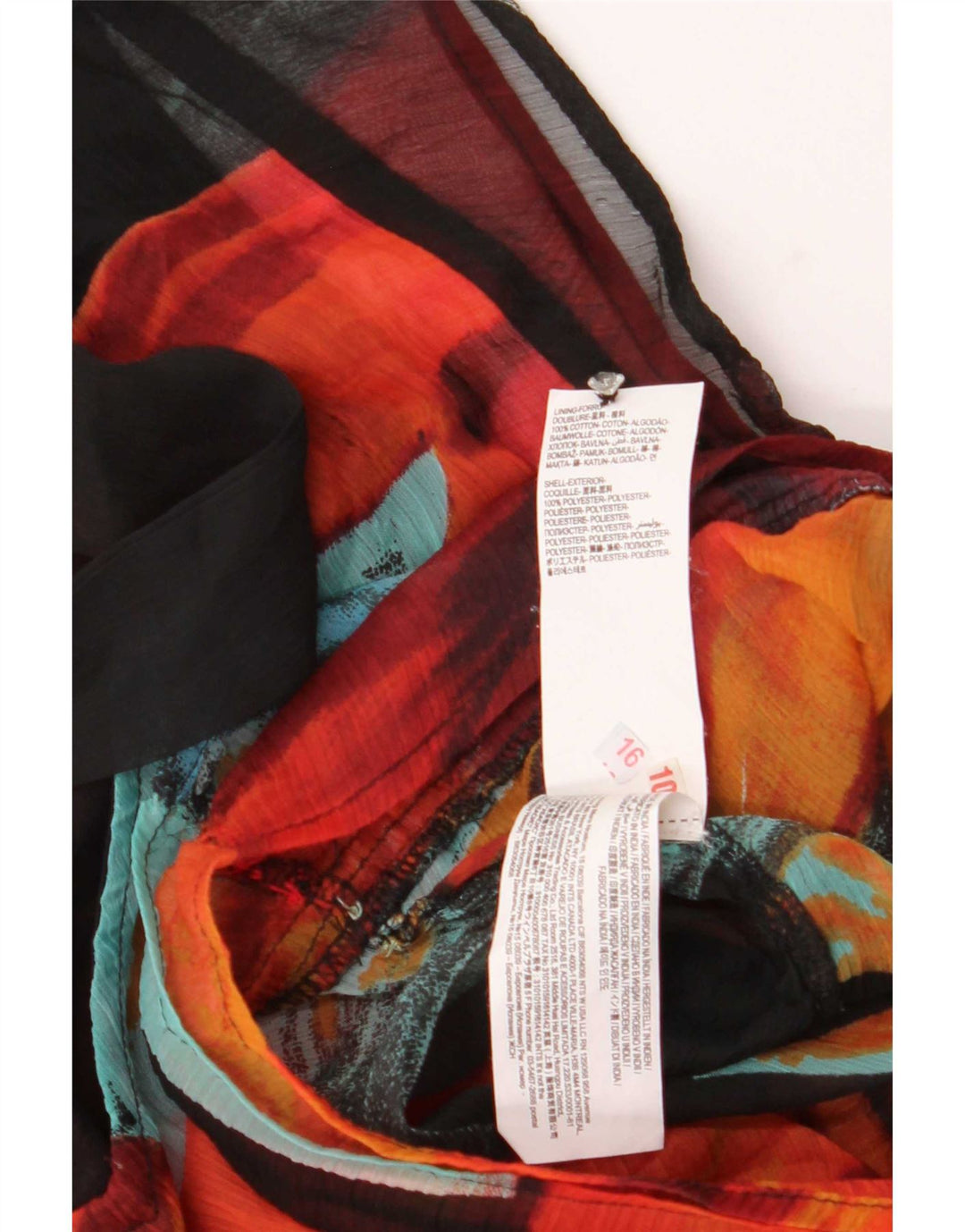 Desigual Womens Front Tie Blouse Top UK 14 Large Multicoloured Floral