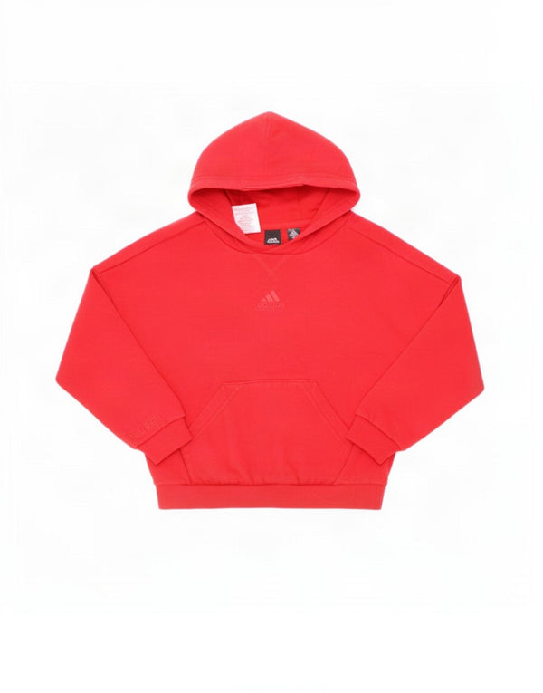 Adidas Girls Hoodie Jumper 3-4 Years Red Cotton