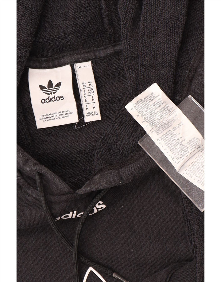 Adidas Mens Graphic Hoodie Jumper Medium Black Cotton
