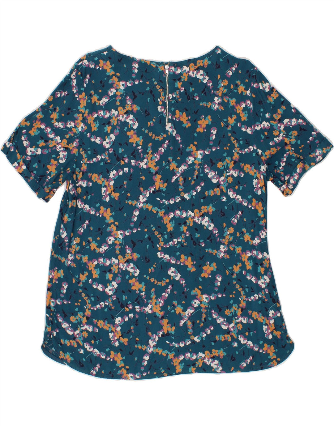 MONSOON Womens Blouse Top UK 14 Medium  Blue Floral Viscose Vintage Monsoon and Second-Hand Monsoon from Messina Hembry 