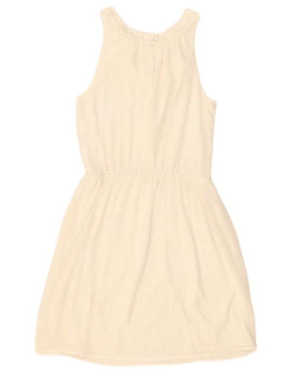Zara Womens Trafaluc Sleeveless A-Line Dress UK 6 XS Off White