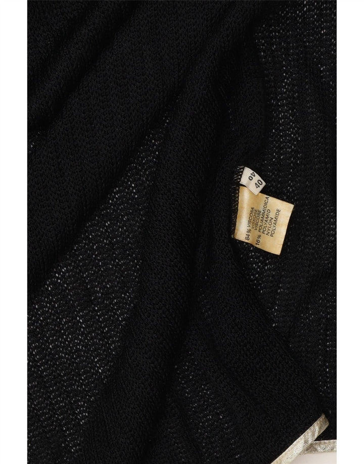 Vintage Womens Open Cardigan Sweater EU 40 Medium Black Viscose