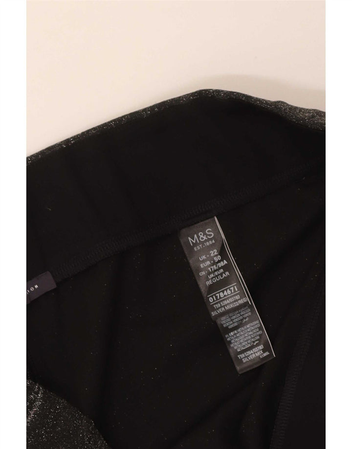 Marks & Spencer Womens Leggings UK 22 3XL Grey Flecked Polyester