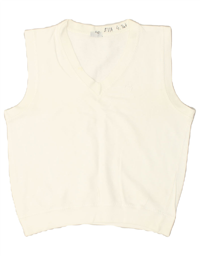 SERGIO TACCHINI Womens Vest Tank Top UK 14 Medium White | Vintage Sergio Tacchini | Thrift | Second-Hand Sergio Tacchini | Used Clothing | Messina Hembry 