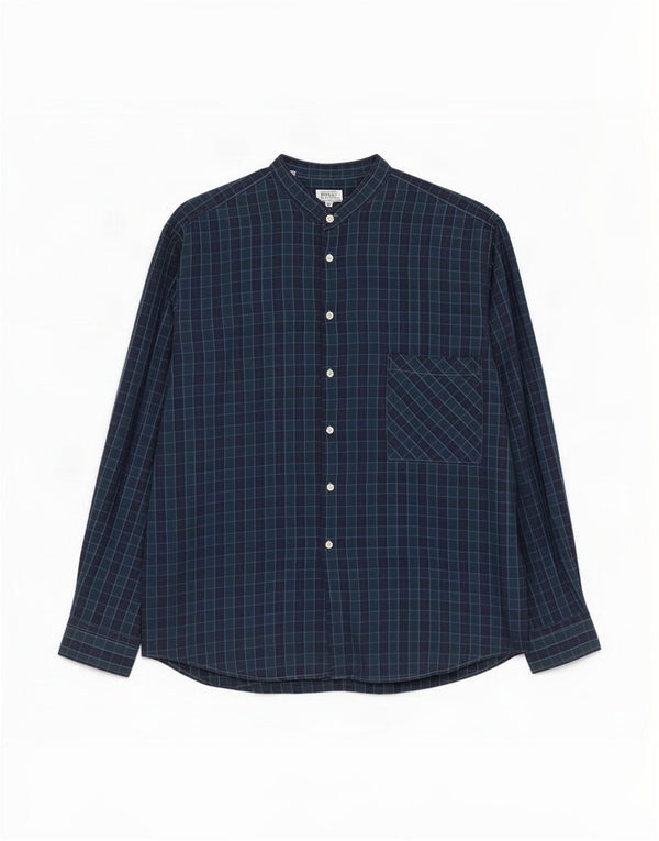 Manuel Ritz Pipo Mens Flannel Shirt Size 41 16 Large Navy Blue Check