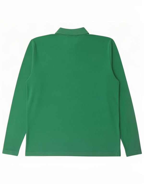 Fila Mens Long Sleeve Polo Shirt XL Green Cotton