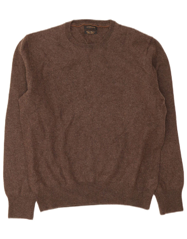 Gutteridge Womens Crew Neck Jumper Sweater UK 18 XL Brown Wool
