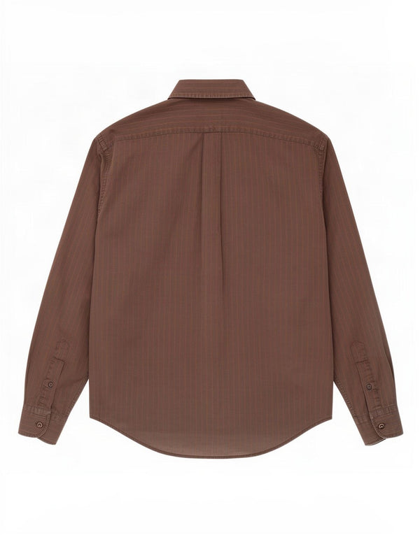 Harmont & Blaine Mens Shirt XL Brown Pinstripe Cotton