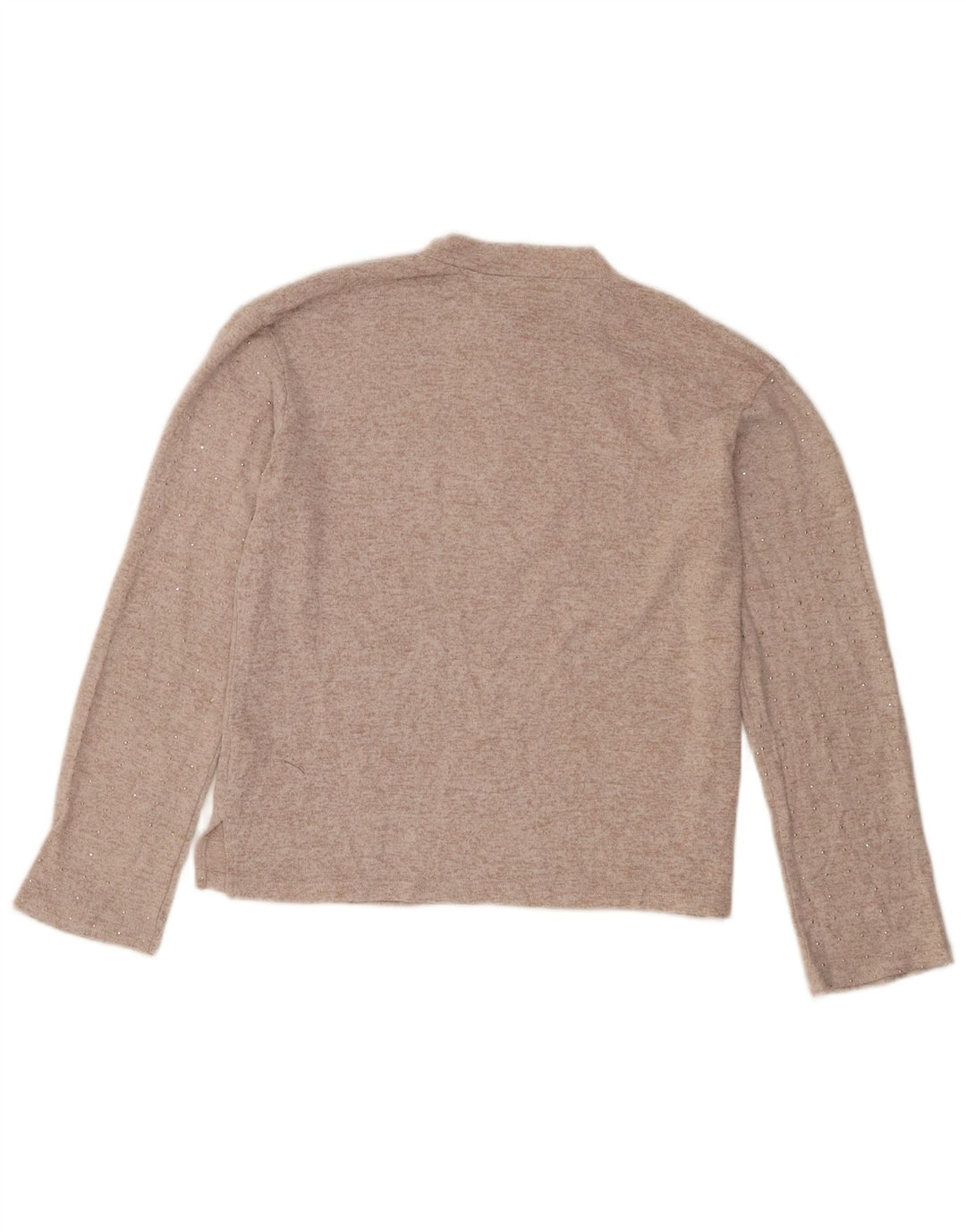 Zara Girls Top Long Sleeve 13-14 Years Beige Polyester