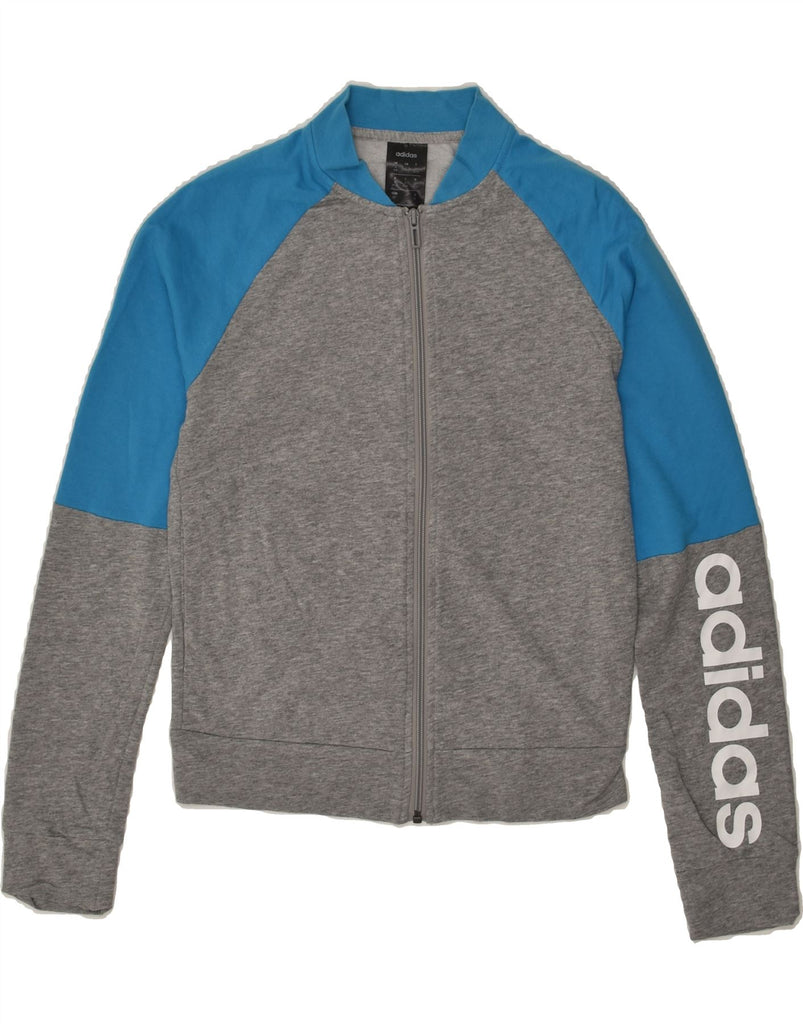 ADIDAS Womens Graphic Tracksuit Top Jacket UK 8/10 Small Grey Colourblock | Vintage Adidas | Thrift | Second-Hand Adidas | Used Clothing | Messina Hembry 