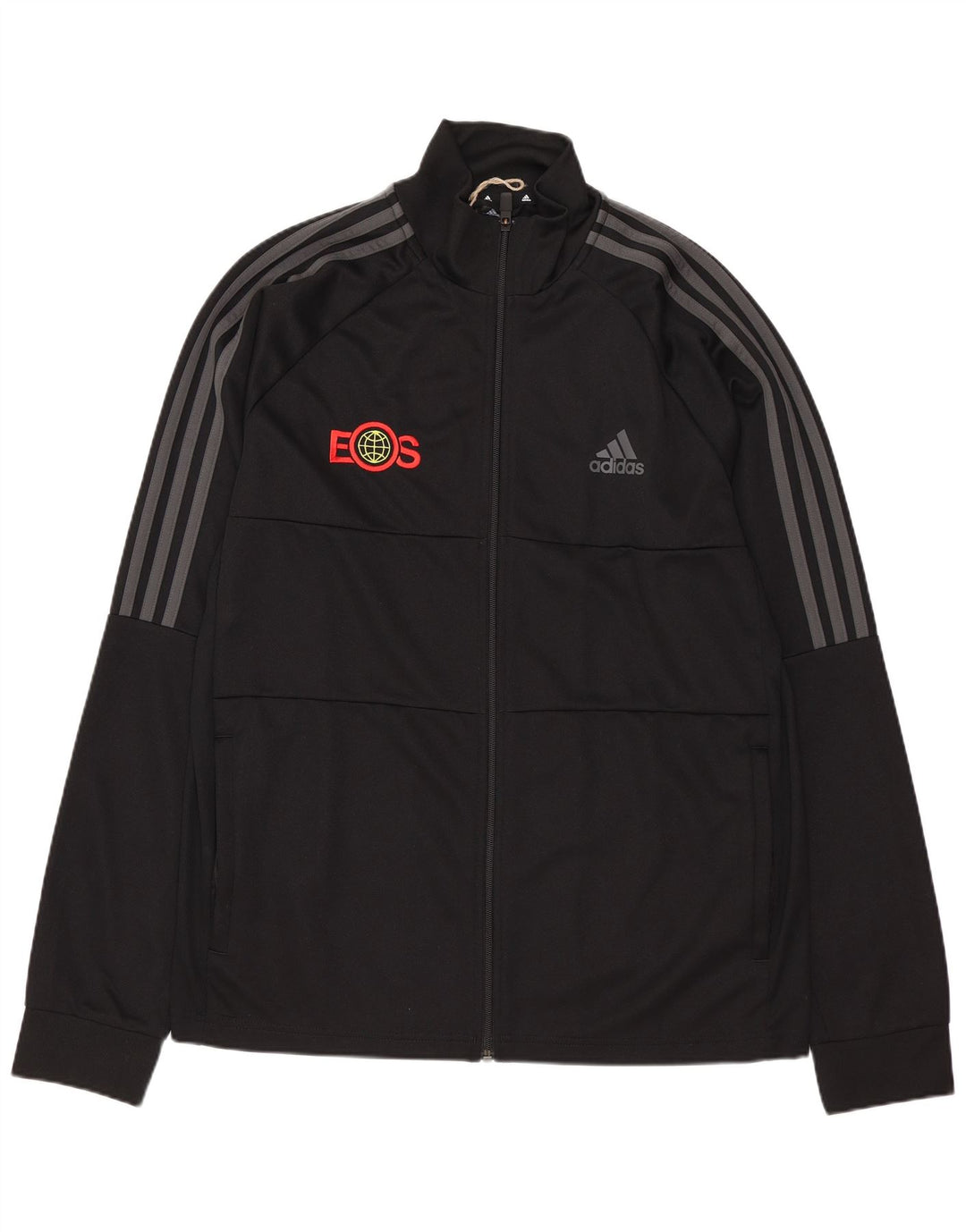 ADIDAS Mens Aeroready Graphic Tracksuit Top Jacket Large Black Polyester