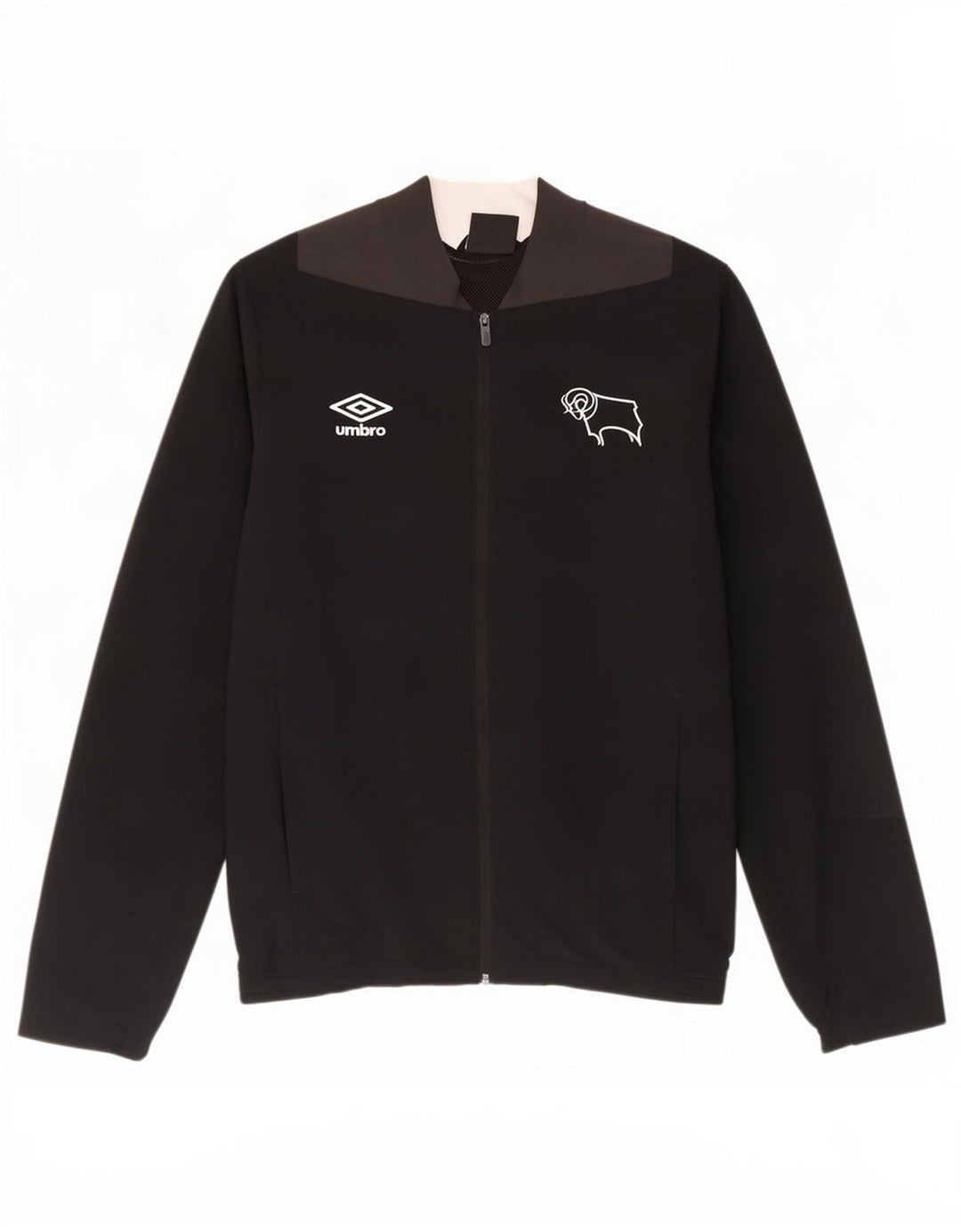 Umbro Mens Tracksuit Top Jacket Small Black Colourblock Polyester