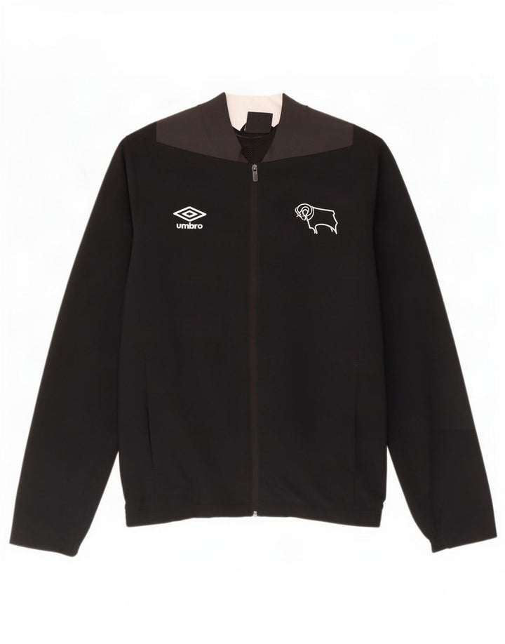 Umbro Mens Tracksuit Top Jacket Small Black Colourblock Polyester