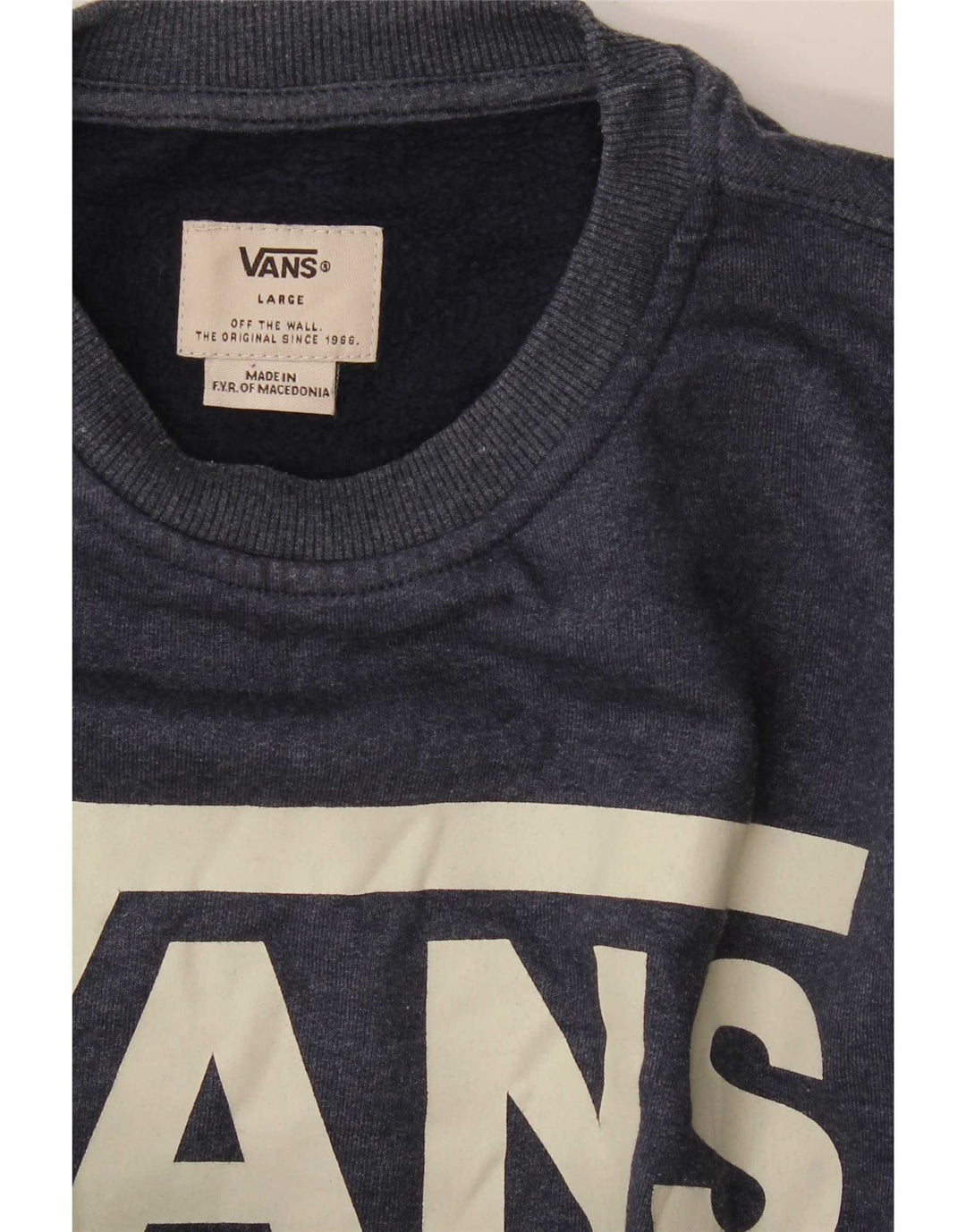 Vans Womens Graphic Sweatshirt Jumper UK 16 Large Navy Blue