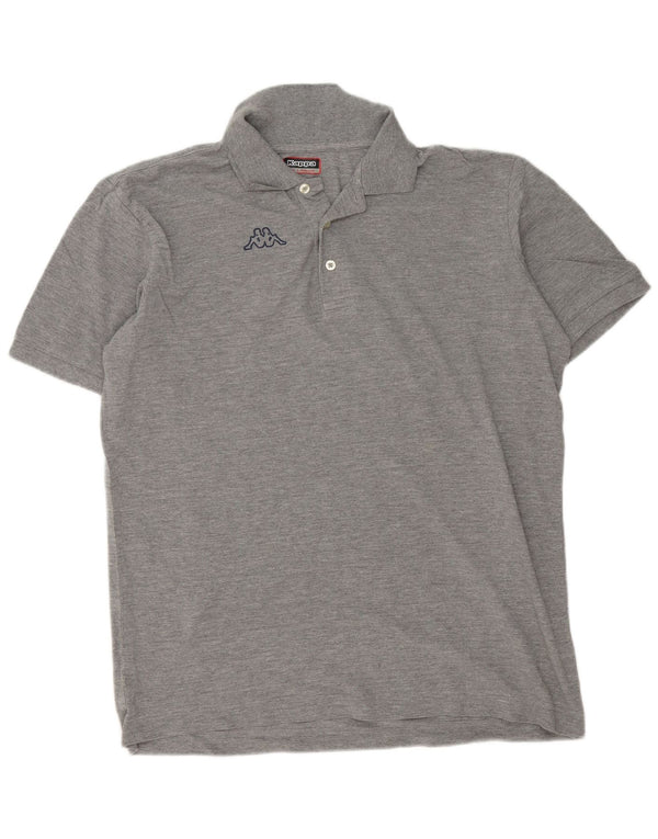 Kappa Mens Graphic Polo Shirt 2XL Grey Flecked Cotton