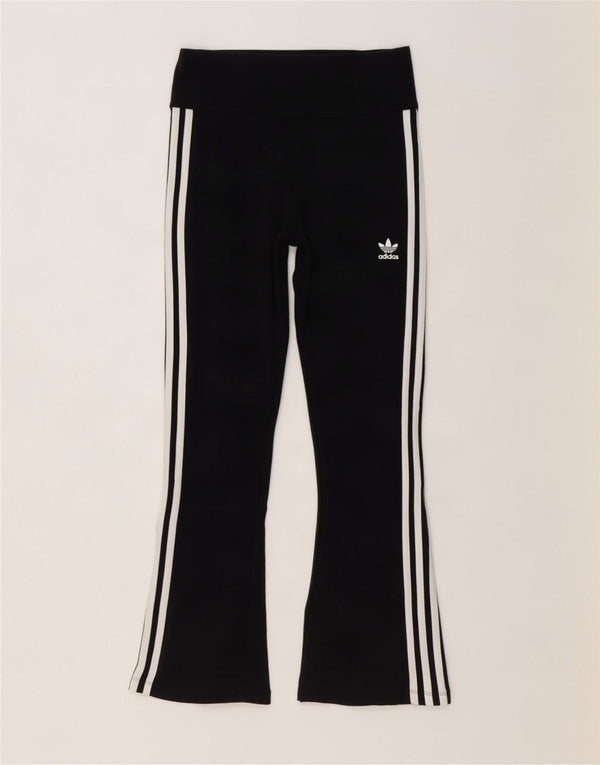 Adidas Womens Flare Tracksuit Trousers UK 12/14 Medium Black Cotton
