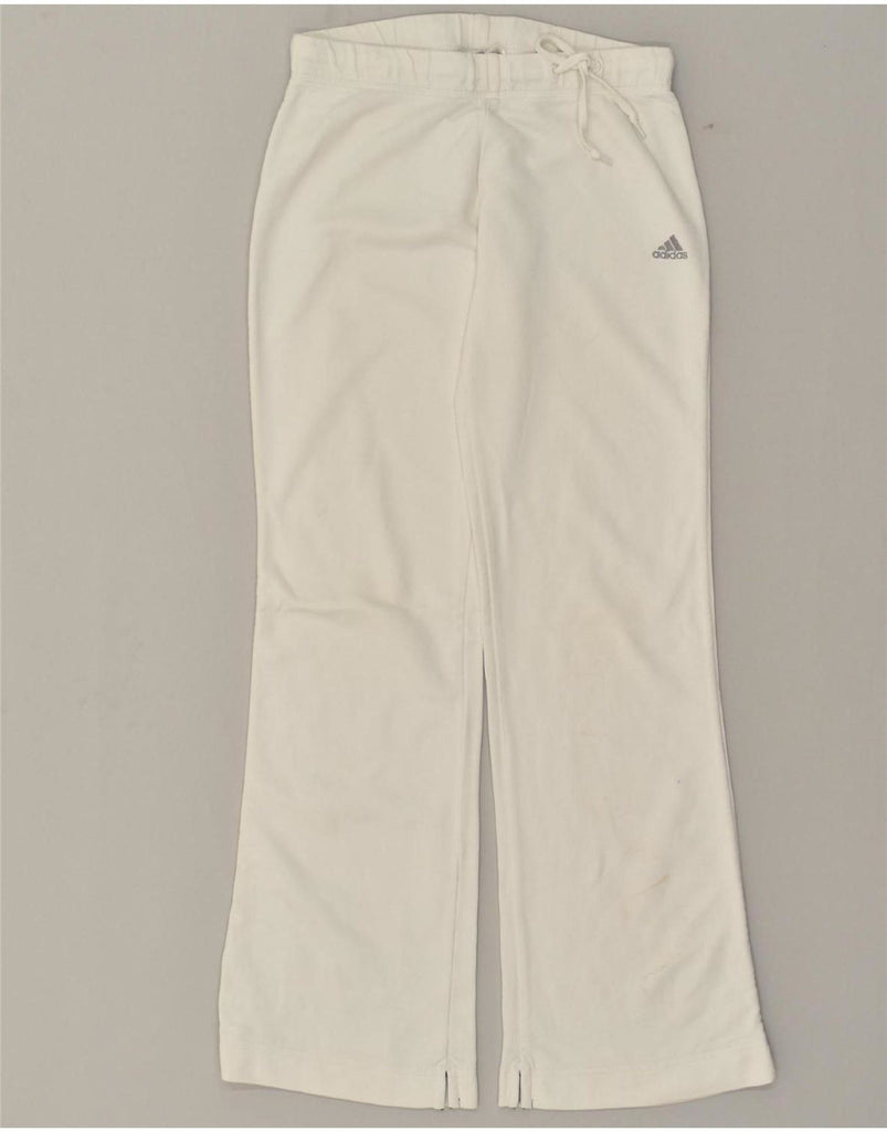 ADIDAS Womens Tracksuit Trousers UK 10 Small  White Cotton Vintage Adidas and Second-Hand Adidas from Messina Hembry 